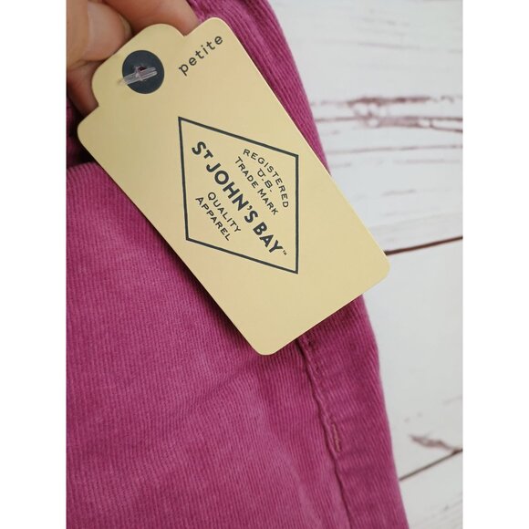 St Johns Bay Womens Bordeaux Rose Pink Corduroy Midi Skirt 12P - Picture 10 of 12